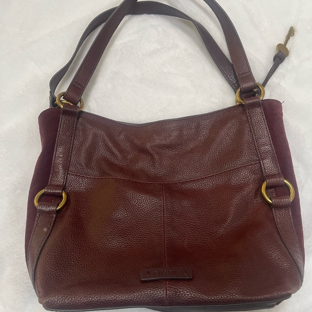 Fossil Sam Claret Burgundy leather purse
